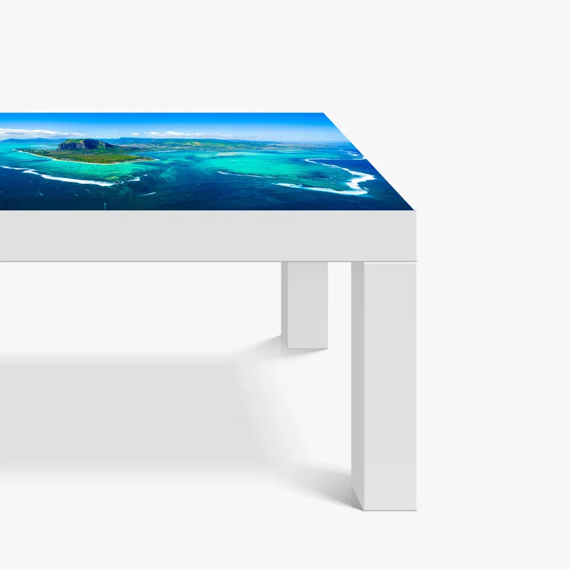 Tischaufkleber und Schreibtischaufkleber panorama Le Morne über der lagune von Mauritius