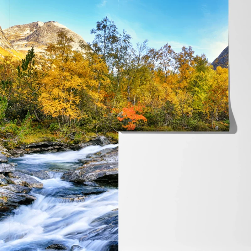 Fototapeta złoty jesienny wodospad Fototapeta złoty jesienny wodospad