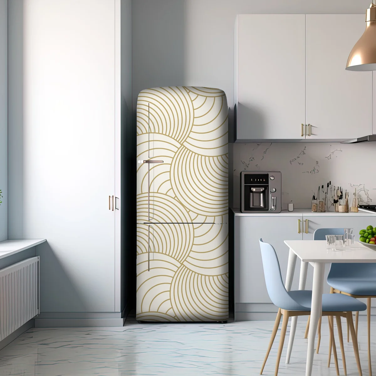 Kühlschrankaufkleber goldenes art deco kreismuster Kühlschrankaufkleber goldenes art deco kreismuster