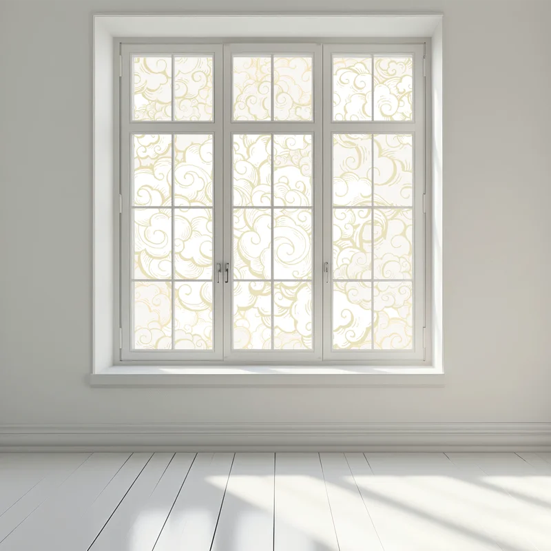 Fensteraufkleber goldenes ornamentales wolkenmuster