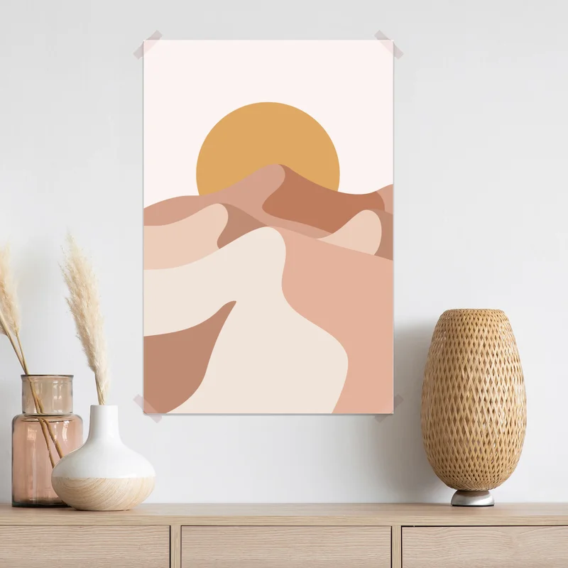 Poster abstrakte wüstendünen im sonnenuntergang • Poster bei Wallnifity® Poster abstrakte wüstendünen im sonnenuntergang • Poster bei Wallnifity®