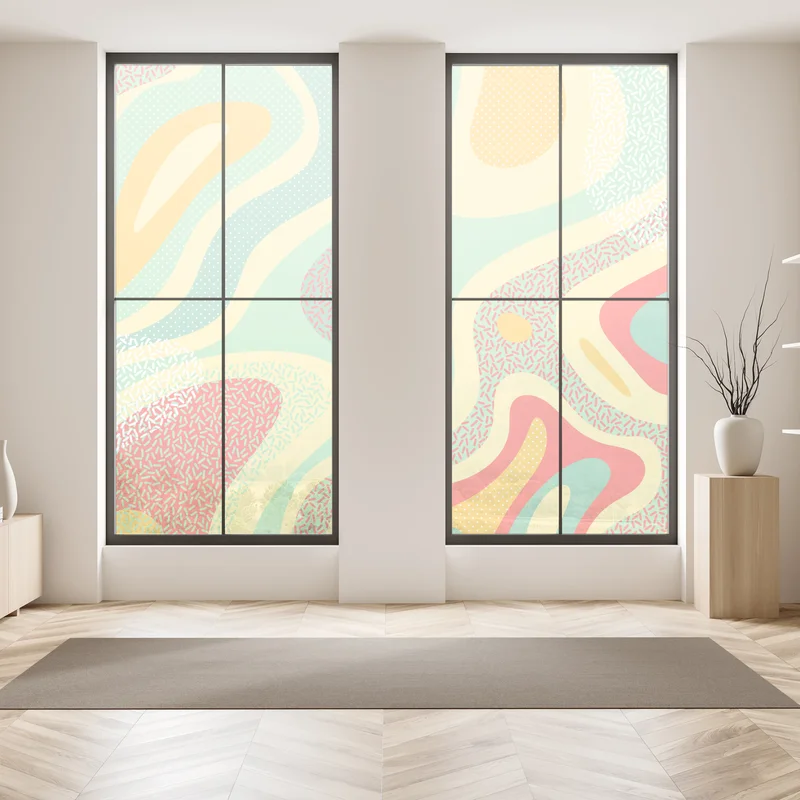 Fensteraufkleber pastelliges organisches abstraktes muster