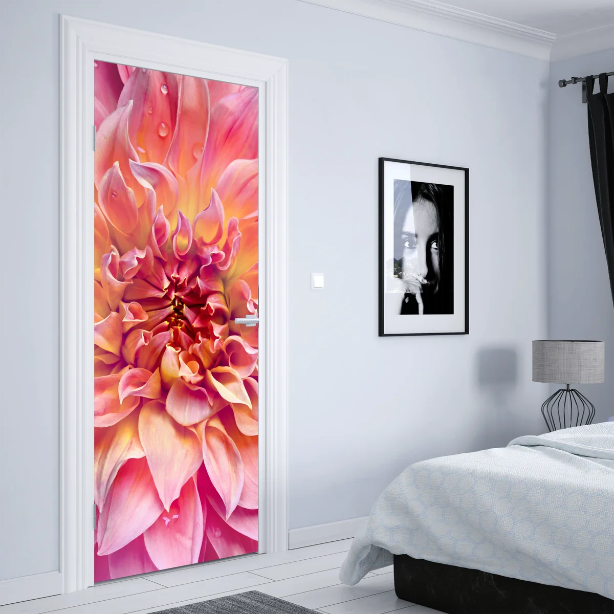 Türaufkleber rosa dahlie nahaufnahme Türaufkleber rosa dahlie nahaufnahme