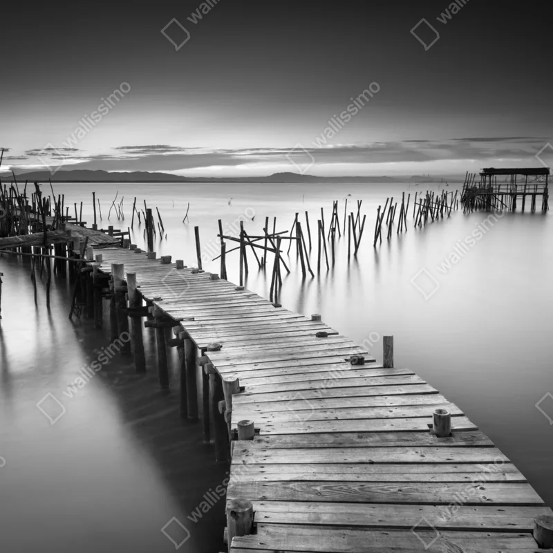 Kühlschrankaufkleber ruhiger hölzerner steg bei dämmerung Kühlschrankaufkleber ruhiger hölzerner steg bei dämmerung