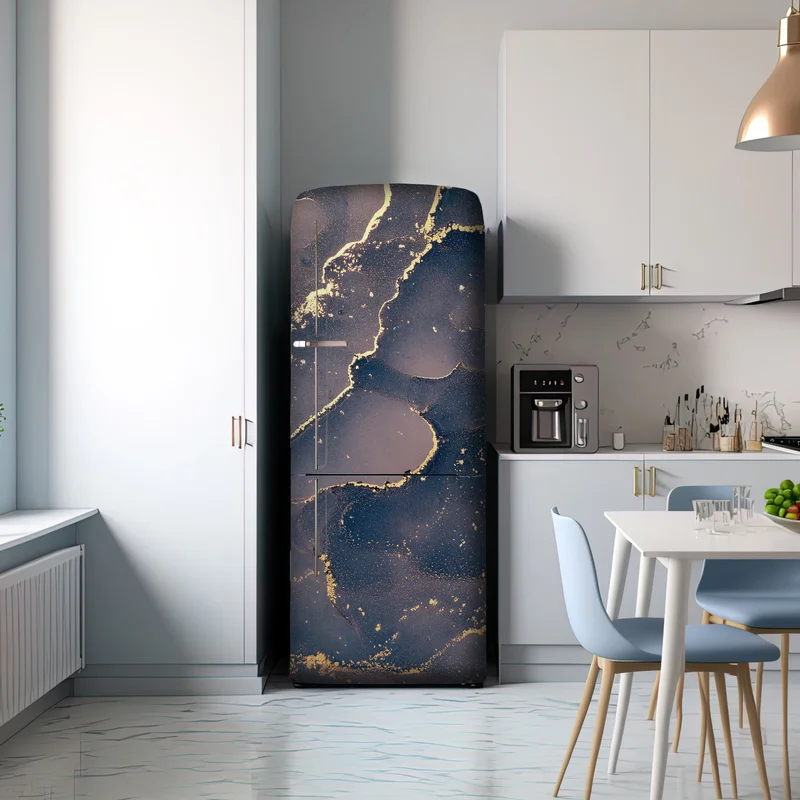 Kühlschrankaufkleber marineblau-goldene marmorabstraktion Kühlschrankaufkleber marineblau-goldene marmorabstraktion