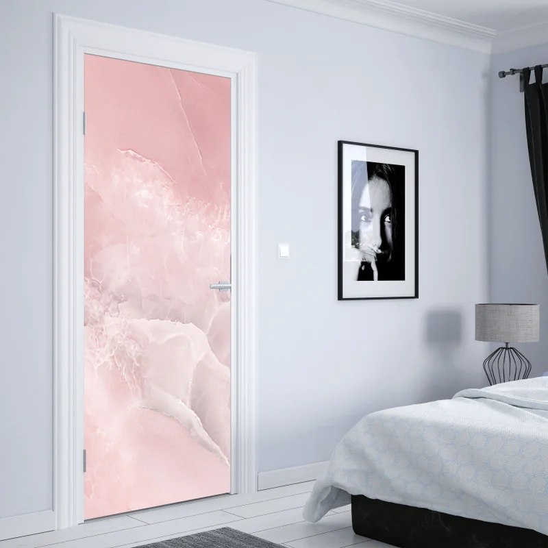 Türaufkleber zarte rosa marmortextur