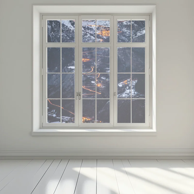 Naklejka na okno Alpe d'Huez nocna wspinaczka po krętej drodze