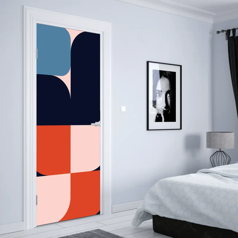 Türaufkleber kräftiges geometrisches retro-muster Türaufkleber kräftiges geometrisches retro-muster