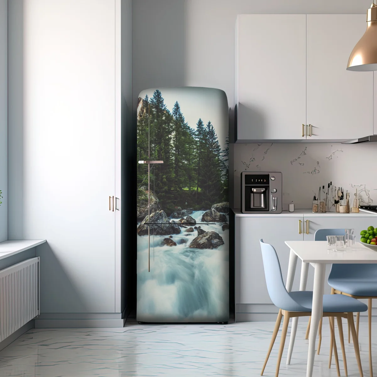 Kühlschrankaufkleber malerischer alpiner fluss im Ferret Valley Kühlschrankaufkleber malerischer alpiner fluss im Ferret Valley