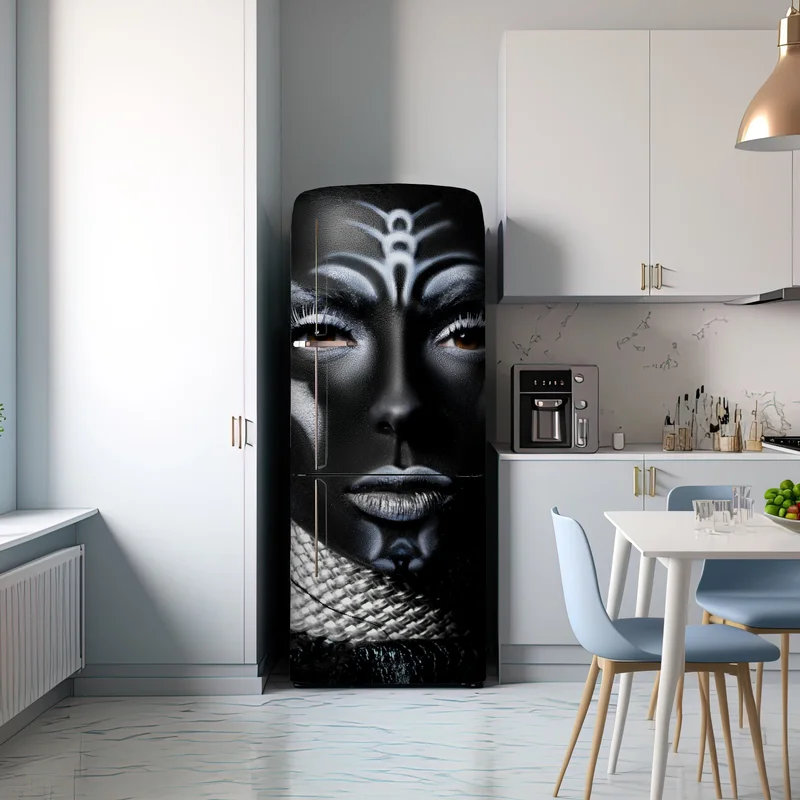 Kühlschrankaufkleber dunkles tribal-porträt