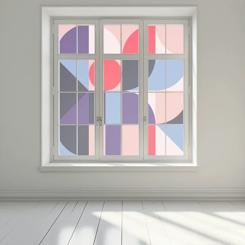 Fensteraufkleber geometrische pastellkomposition Fensteraufkleber geometrische pastellkomposition