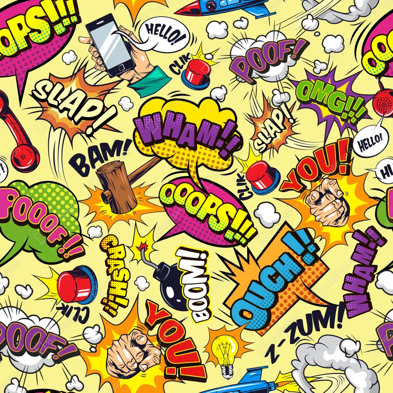 Fototapeta retro kolaż komiksowy w stylu pop-art Fototapeta retro kolaż komiksowy w stylu pop-art