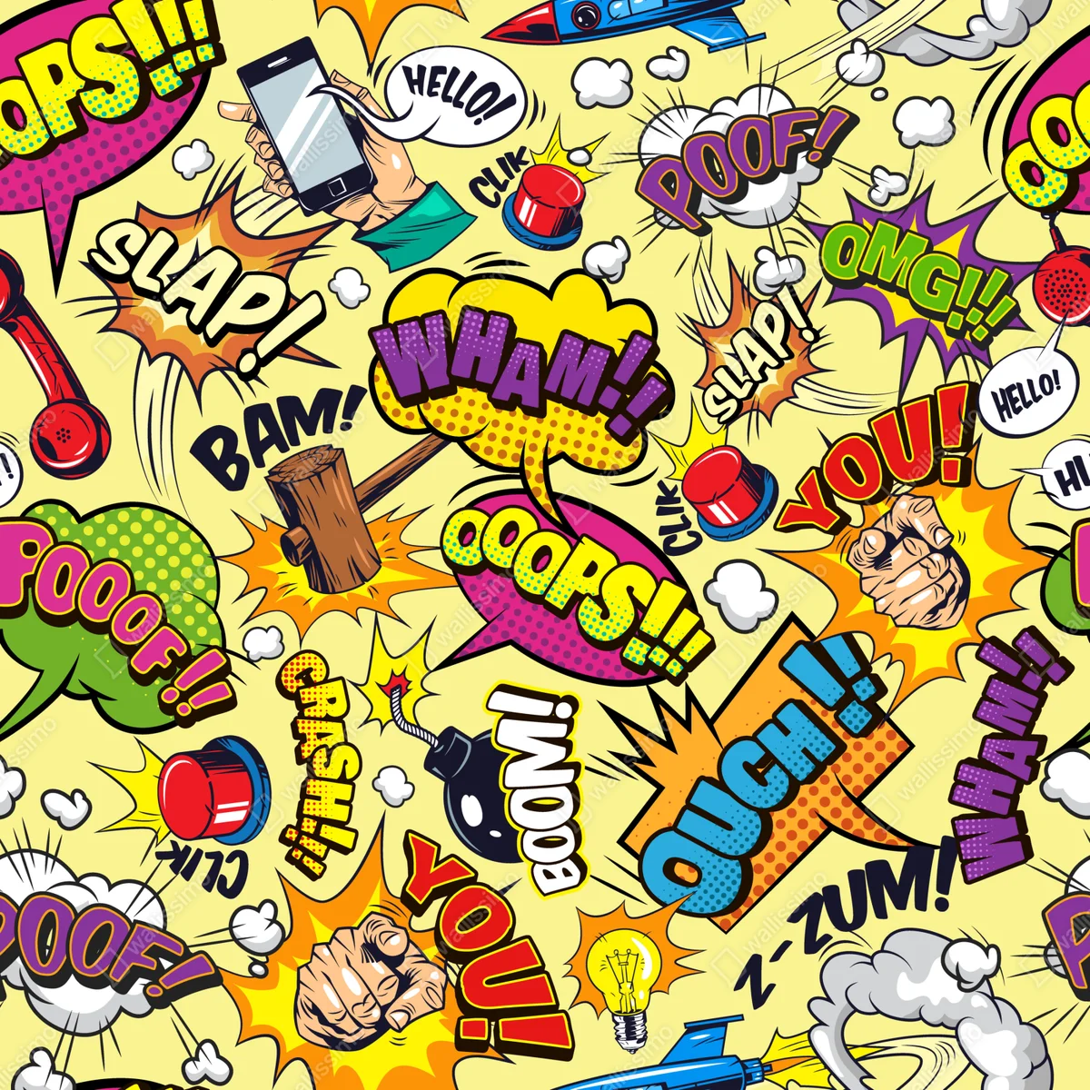 Fototapeta retro kolaż komiksowy w stylu pop-art Fototapeta retro kolaż komiksowy w stylu pop-art