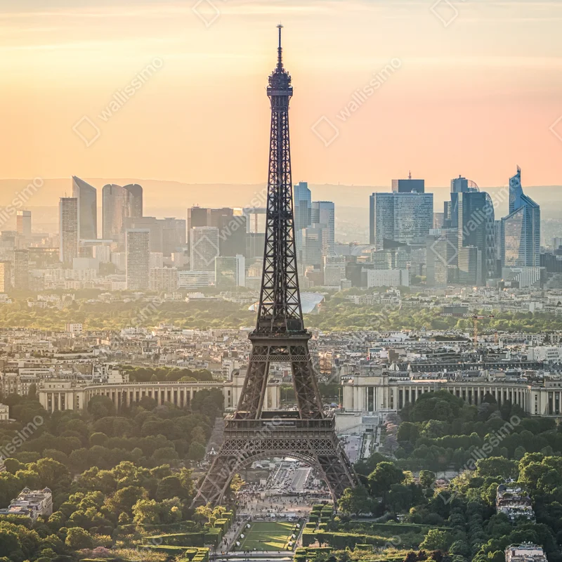 Repositionierbarer Aufkleber Paris skyline mit dem Eiffelturm Repositionierbarer Aufkleber Paris skyline mit dem Eiffelturm