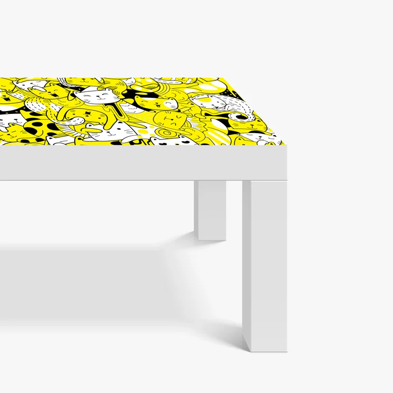 Tischaufkleber und Schreibtischaufkleber verspielte gelbe katzen-collage