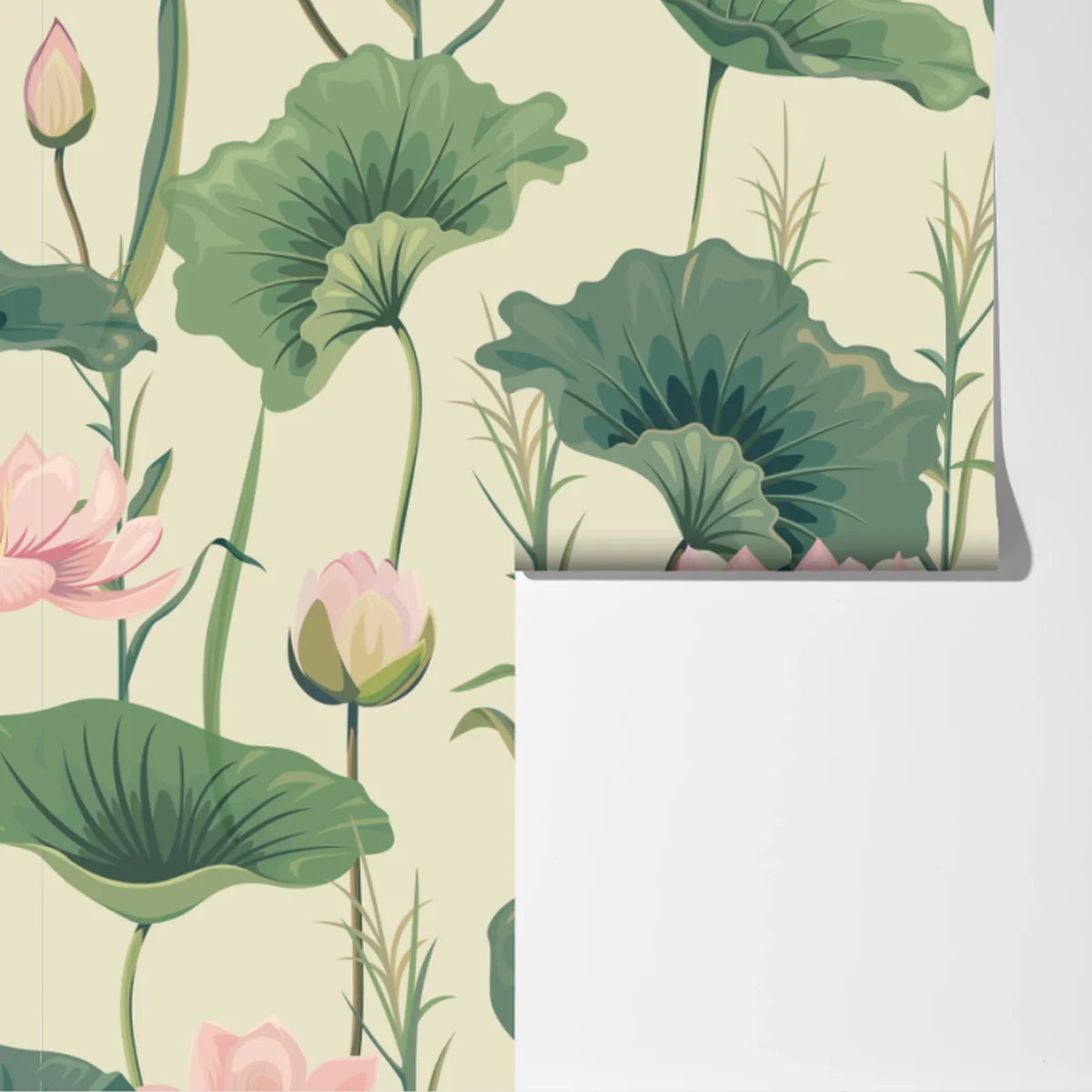 Fototapete sanfter lotusgarten botanisches muster Fototapete sanfter lotusgarten botanisches muster