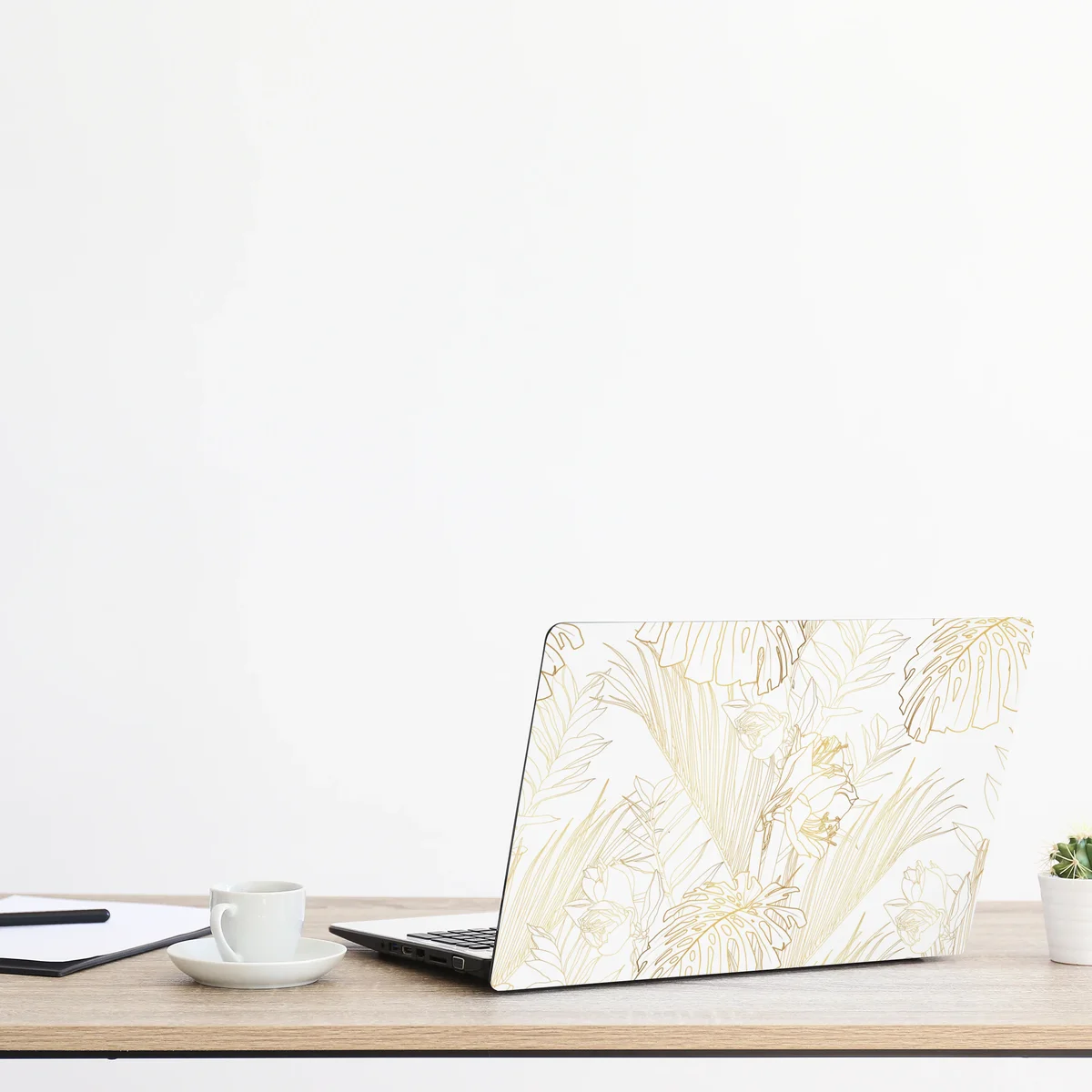 Laptop-Aufkleber goldenes tropisches blattmuster Laptop-Aufkleber goldenes tropisches blattmuster