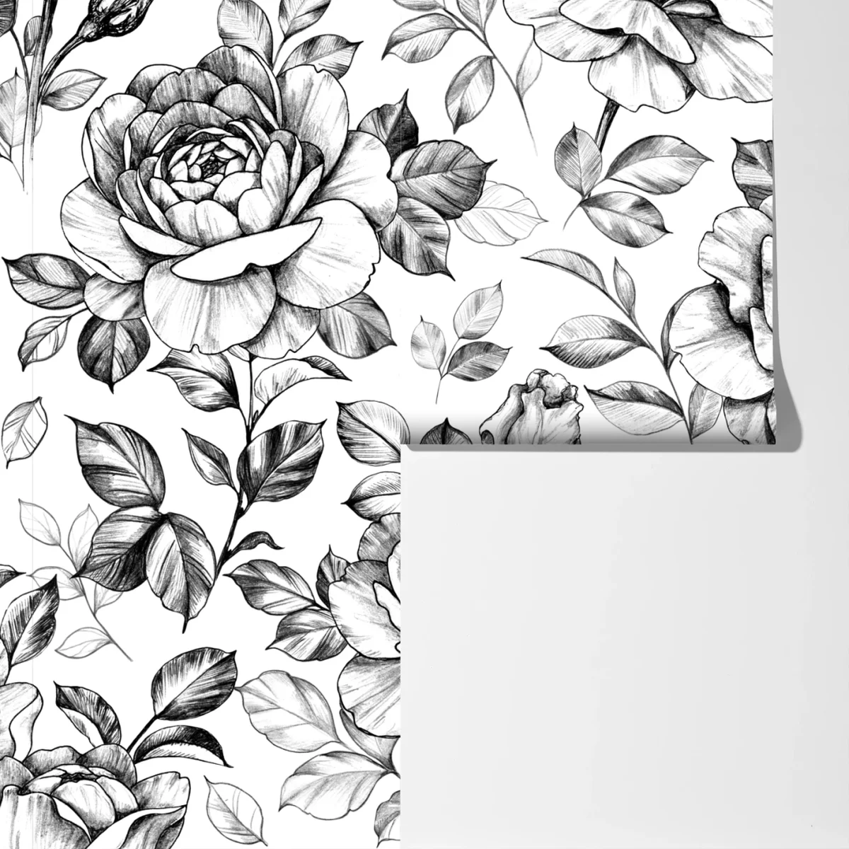 Fototapeta ręcznie rysowany wzór róż Fototapeta ręcznie rysowany wzór róż