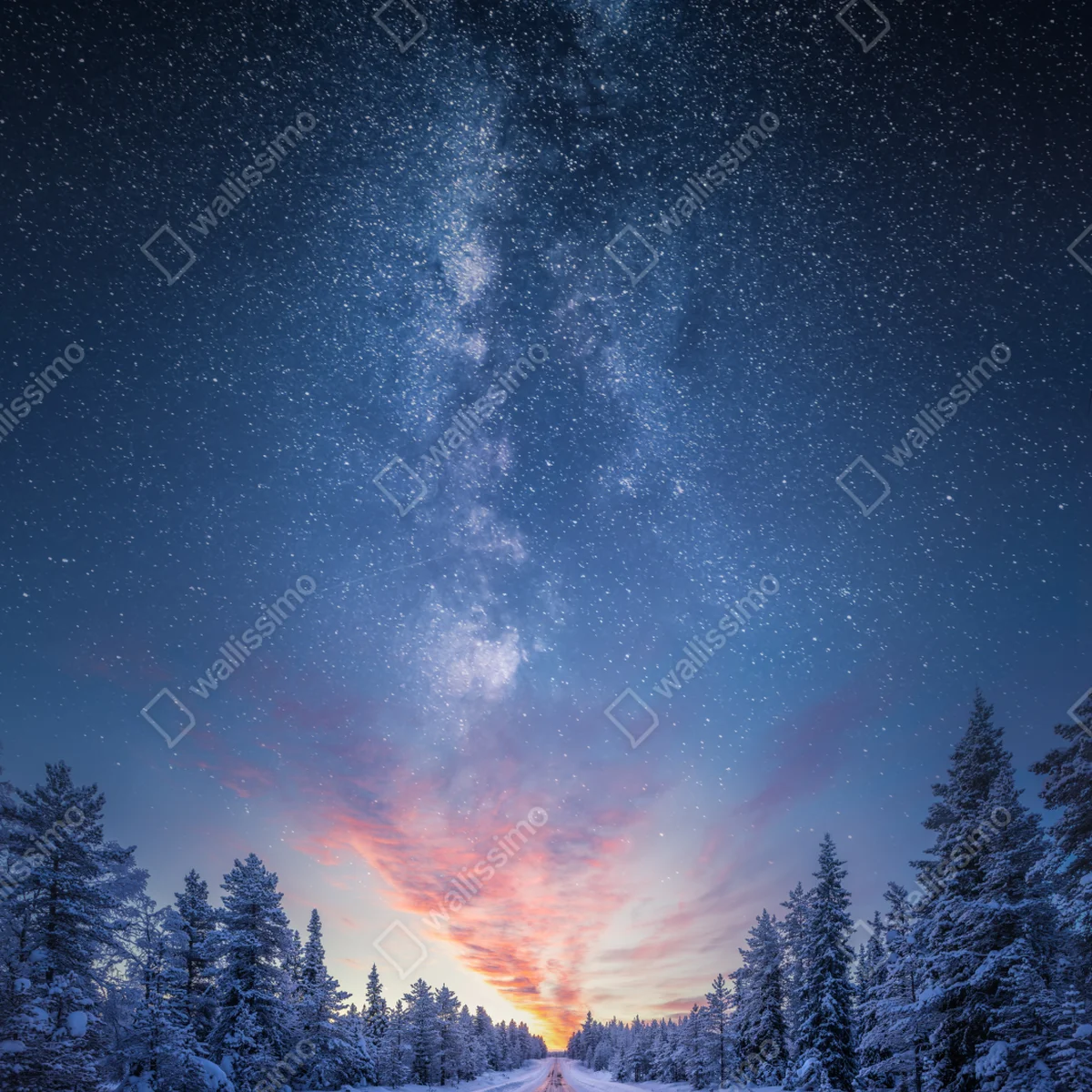 Poster straße zur milchstraße bei sonnenaufgang Poster straße zur milchstraße bei sonnenaufgang