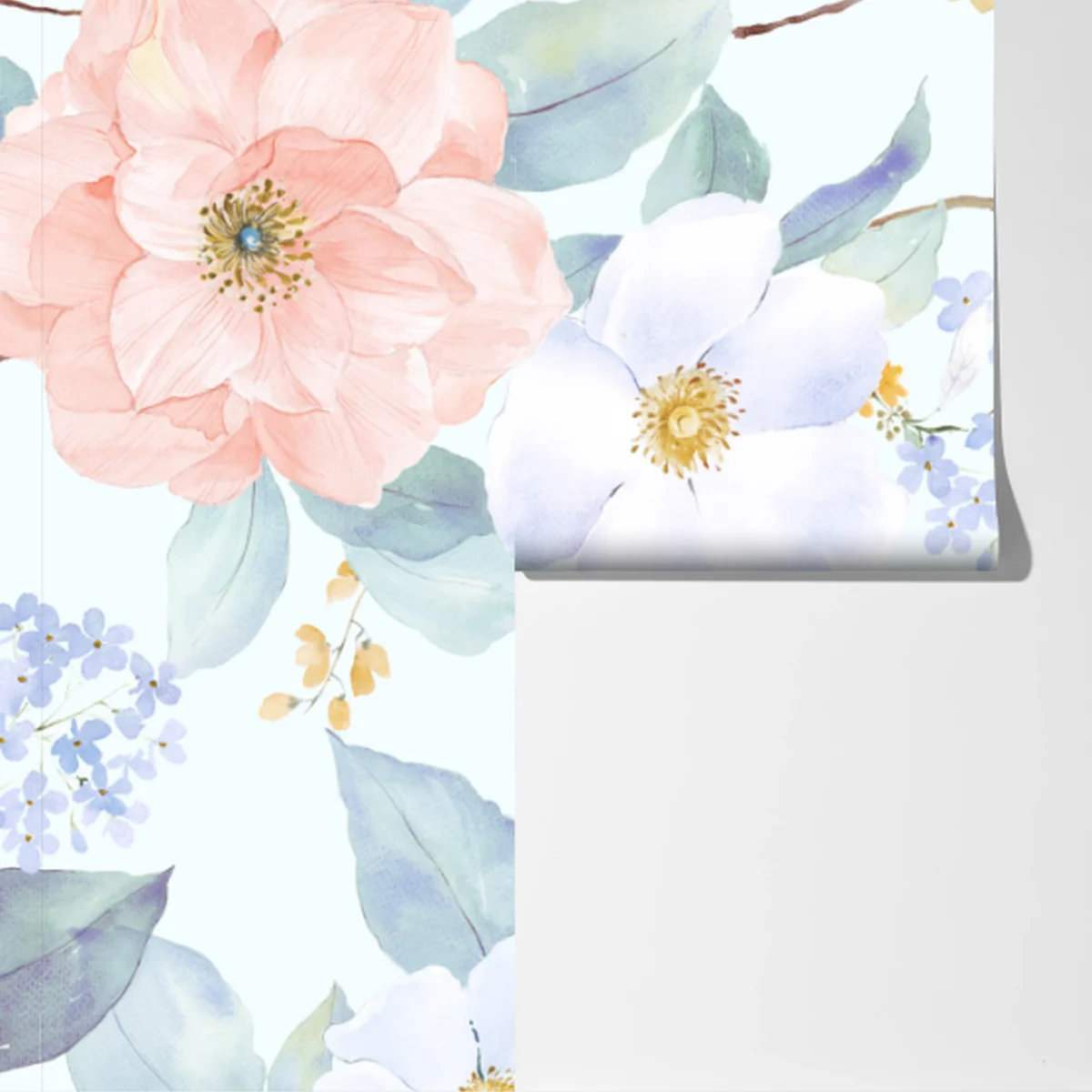 Fototapete zarte pastellblumen in aquarell Fototapete zarte pastellblumen in aquarell