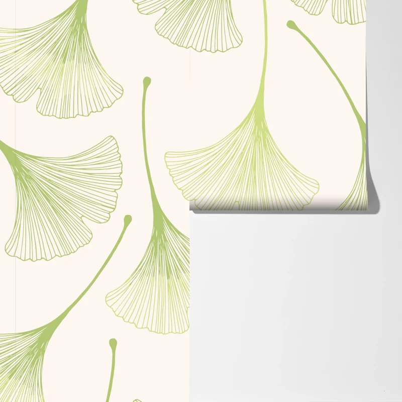 Fototapete zartes ginkgoblattmuster Fototapete zartes ginkgoblattmuster