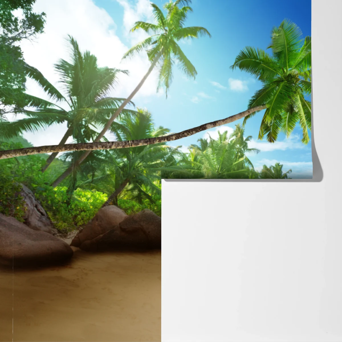 Fototapete sonnenuntergang am strand von Mahe, Seychellen Fototapete sonnenuntergang am strand von Mahe, Seychellen