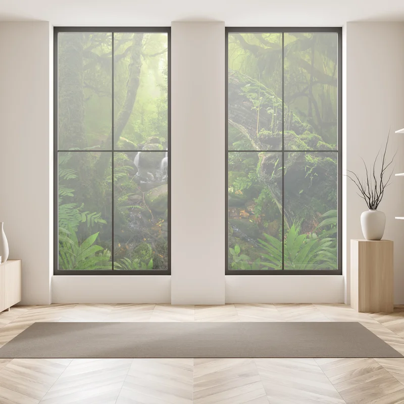 Fensteraufkleber moosiger waldbach im morgenlicht