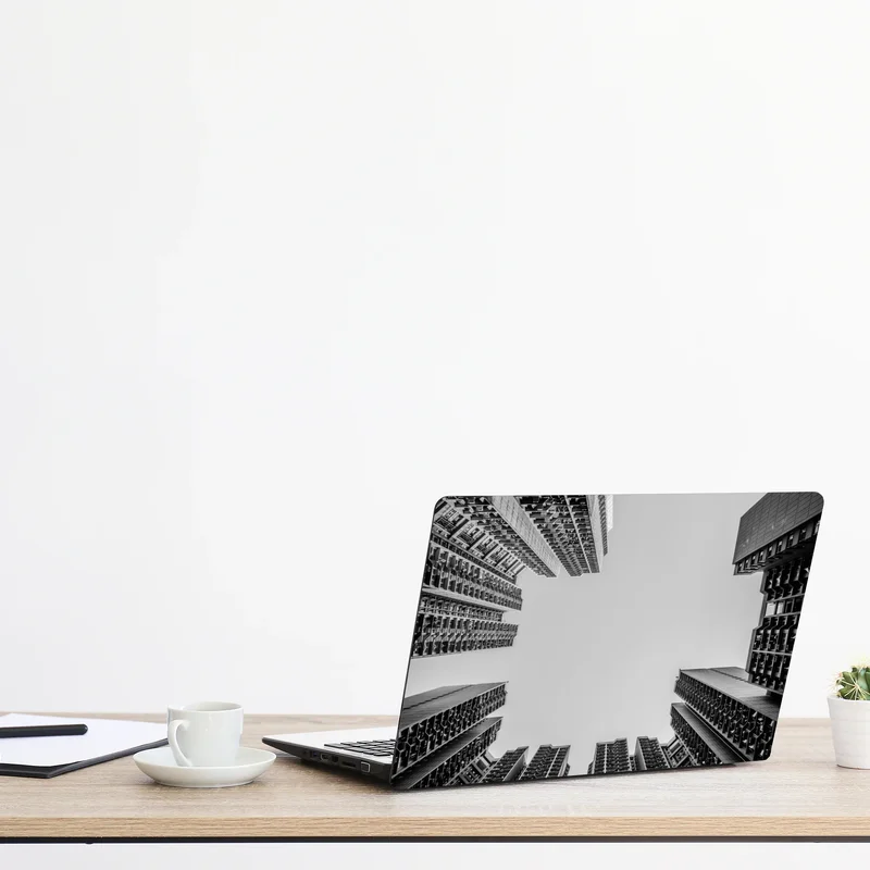 Laptop-Aufkleber städtische perspektive hochhäuser