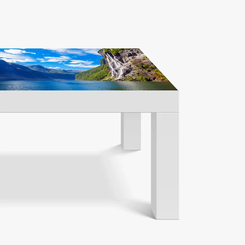 Tischaufkleber und Schreibtischaufkleber seven sisters wasserfall am Geirangerfjord