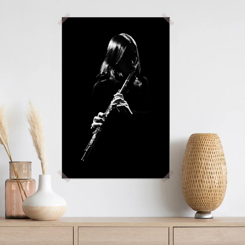 Poster elegante flötensilhouette Poster elegante flötensilhouette