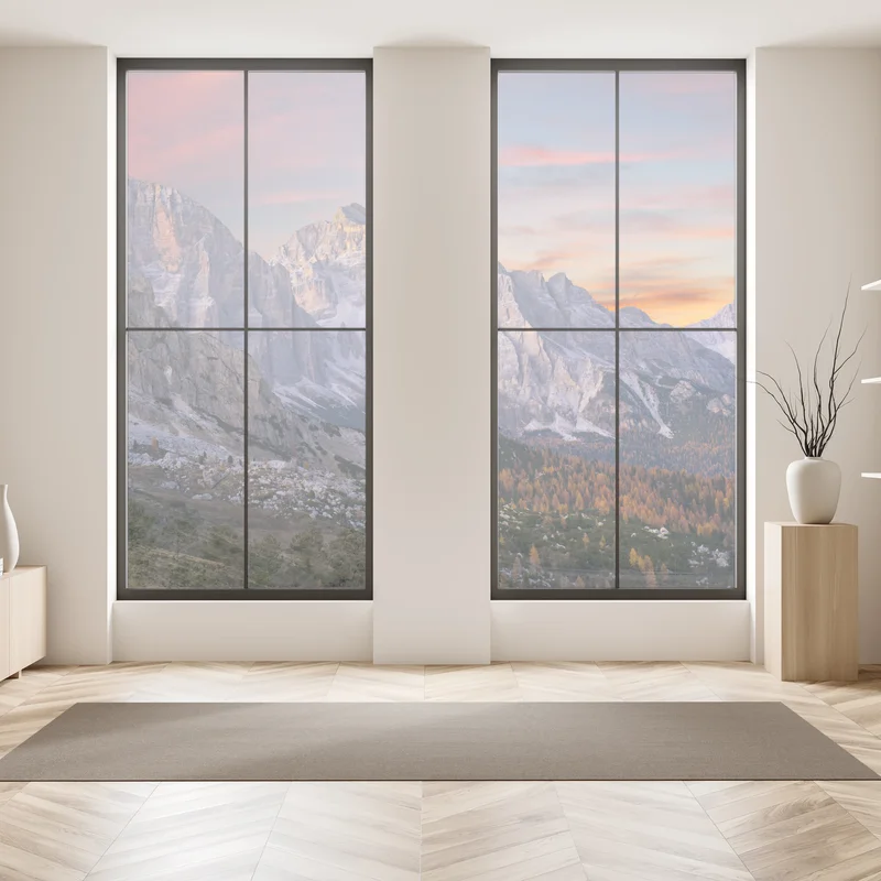 Fensteraufkleber majestätischer herbstlicher sonnenuntergang in den bergen