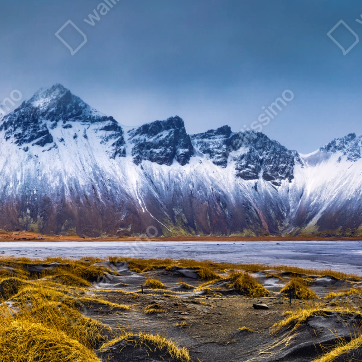 Tischaufkleber und Schreibtischaufkleber panorama Vestrahorn bei Stokksnes Tischaufkleber und Schreibtischaufkleber panorama Vestrahorn bei Stokksnes