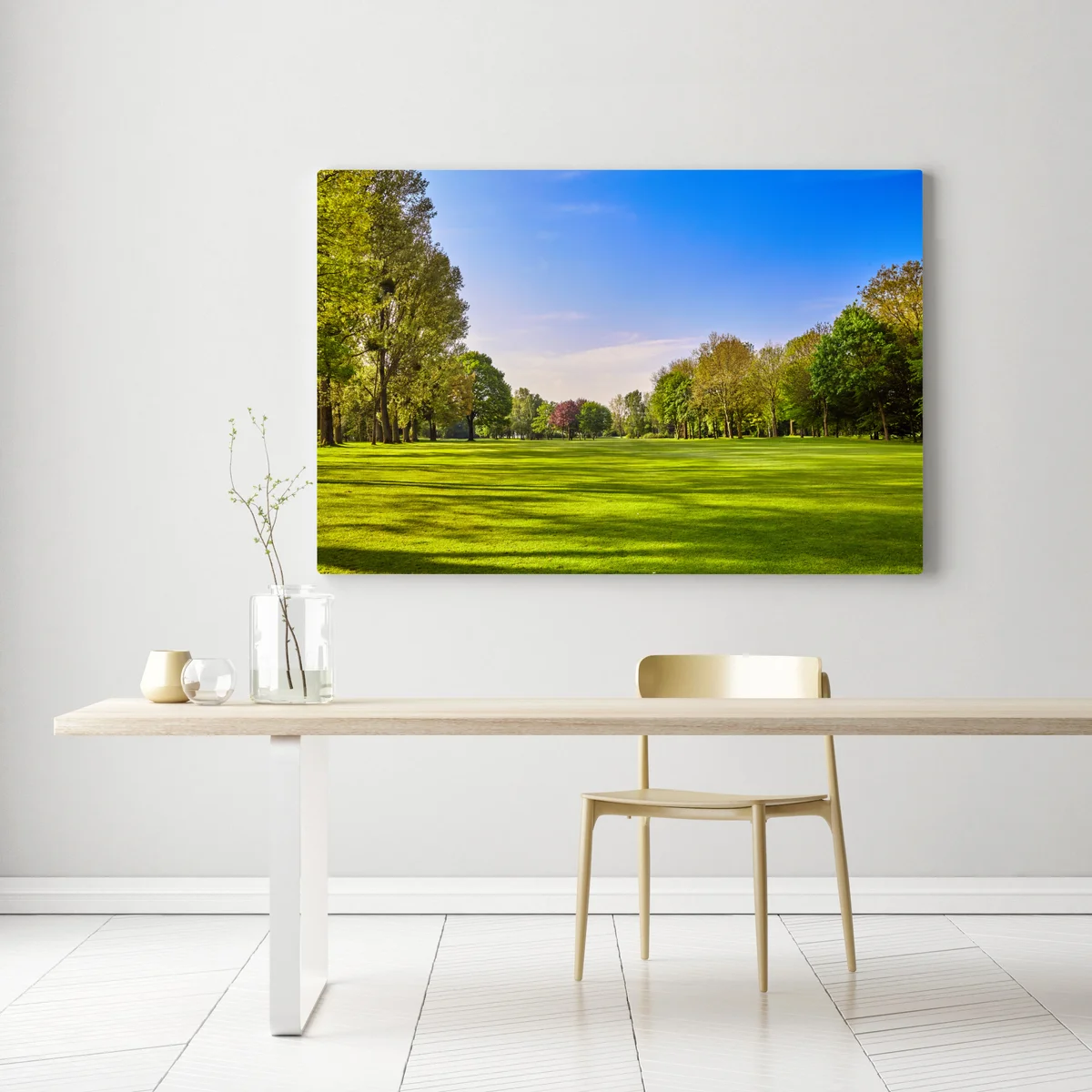 Leinwandbild sonnige panoramaaufnahme eines stadtparks Leinwandbild sonnige panoramaaufnahme eines stadtparks