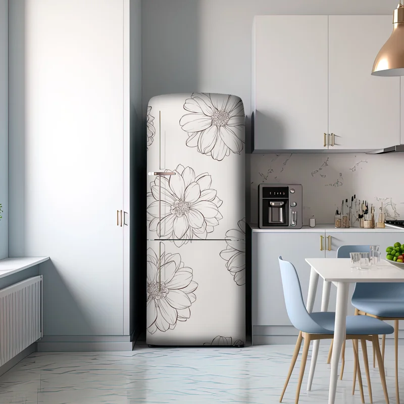 Kühlschrankaufkleber zartes blumenmuster in beige