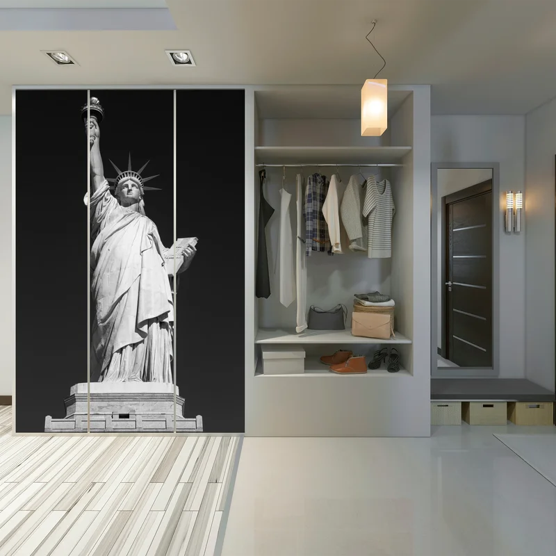 Schrankaufkleber Freiheitsstatue in monochrom