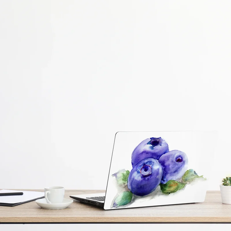 Laptop-Aufkleber aquarell heidelbeeren botanische illustration