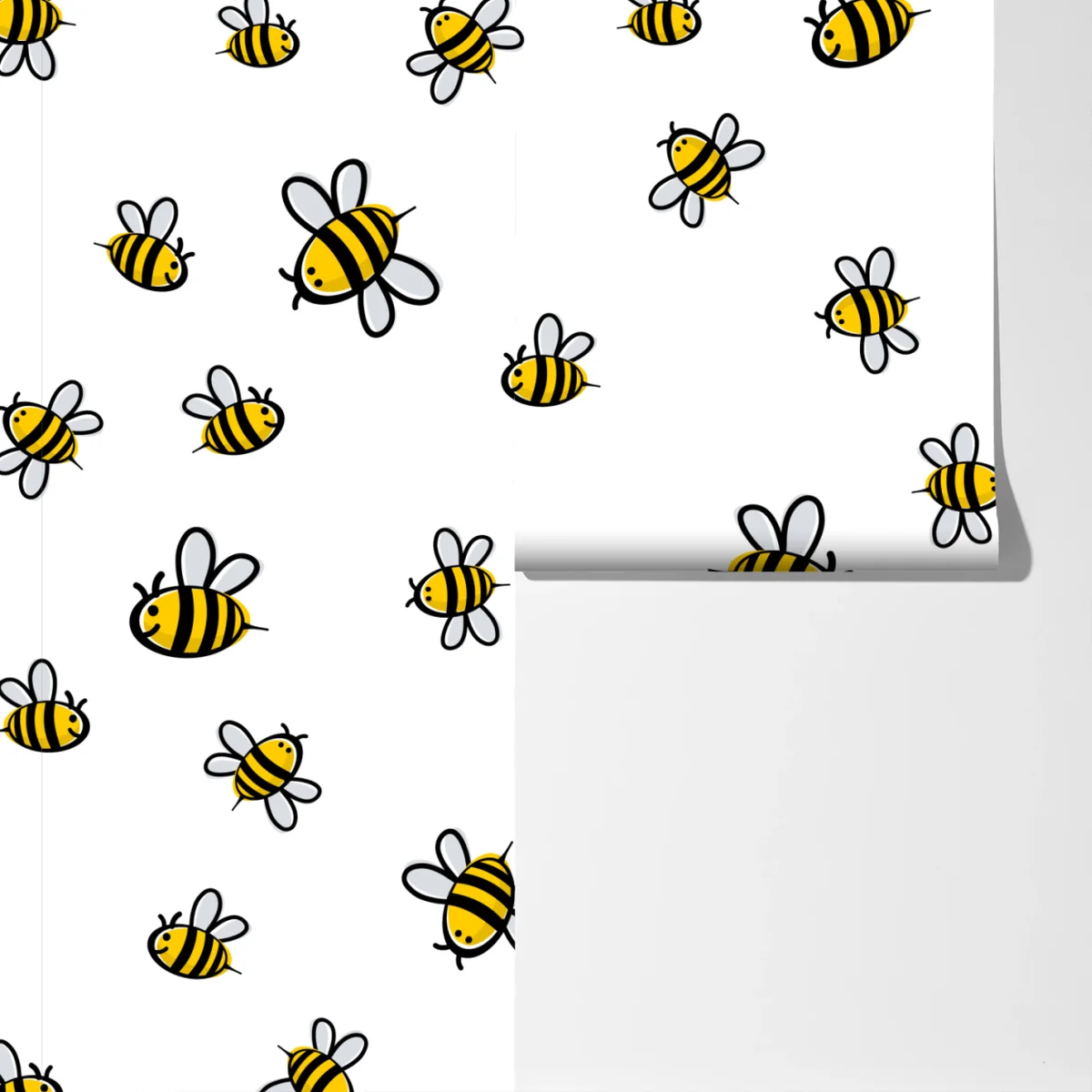 Fototapeta wesoły wzór z pszczołami do pokoju dziecięcego Fototapeta wesoły wzór z pszczołami do pokoju dziecięcego