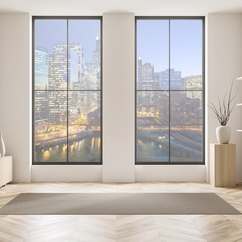 Fensteraufkleber Chicago skyline bei dämmerung Fensteraufkleber Chicago skyline bei dämmerung