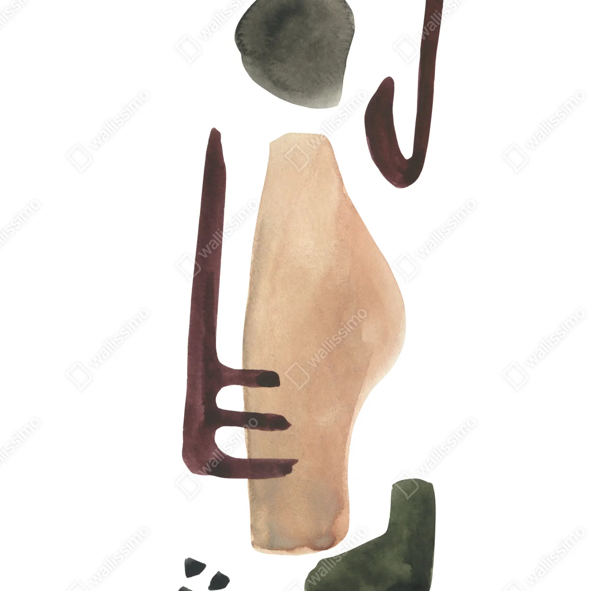 Poster neutrale aquarell geometrische komposition • Poster bei Wallnifity® Poster neutrale aquarell geometrische komposition • Poster bei Wallnifity®