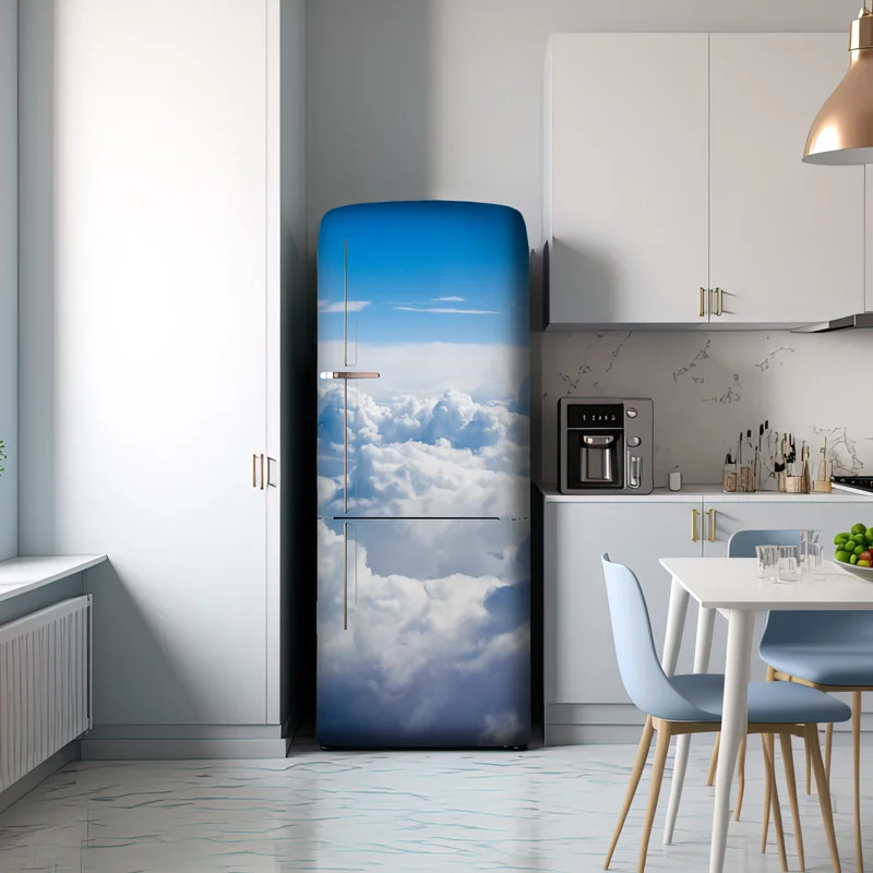 Kühlschrankaufkleber ruhige wolkenlandschaft am blauen himmel