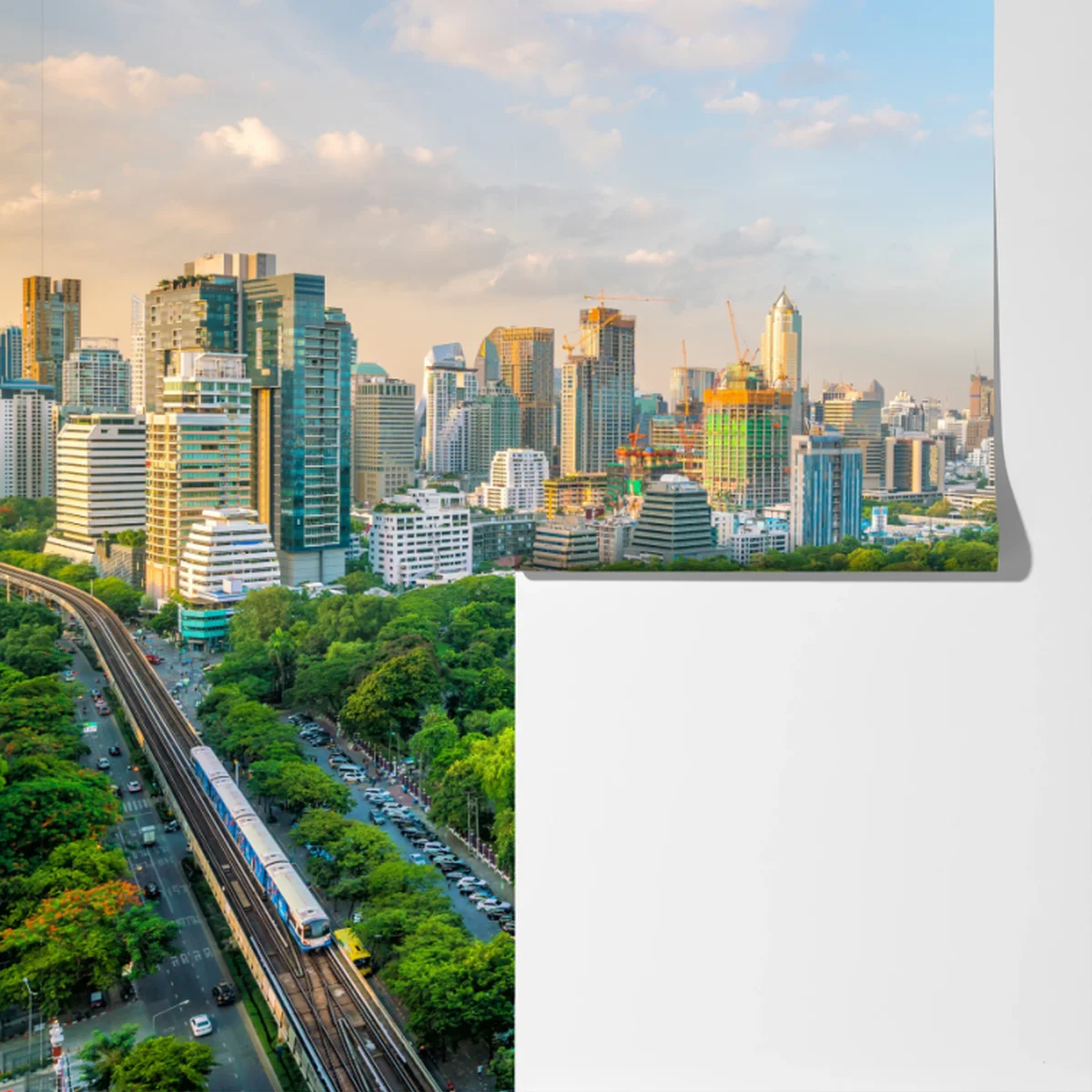 Fototapeta Bangkok panorama nad parkiem Lumpini Fototapeta Bangkok panorama nad parkiem Lumpini