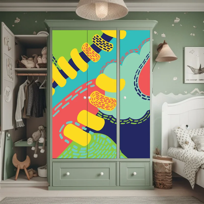 Schrankaufkleber leuchtendes abstraktes muster