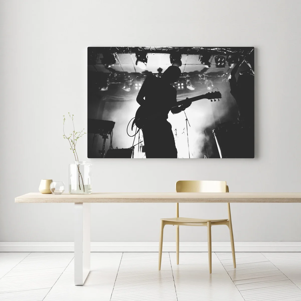 Leinwandbild gitaristensilhouette bei einem live-konzert Leinwandbild gitaristensilhouette bei einem live-konzert