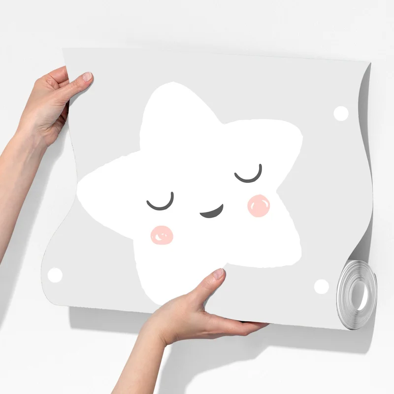 Fototapeta urocze uśmiechnięte gwiazdki do pokoju dziecięcego Fototapeta urocze uśmiechnięte gwiazdki do pokoju dziecięcego