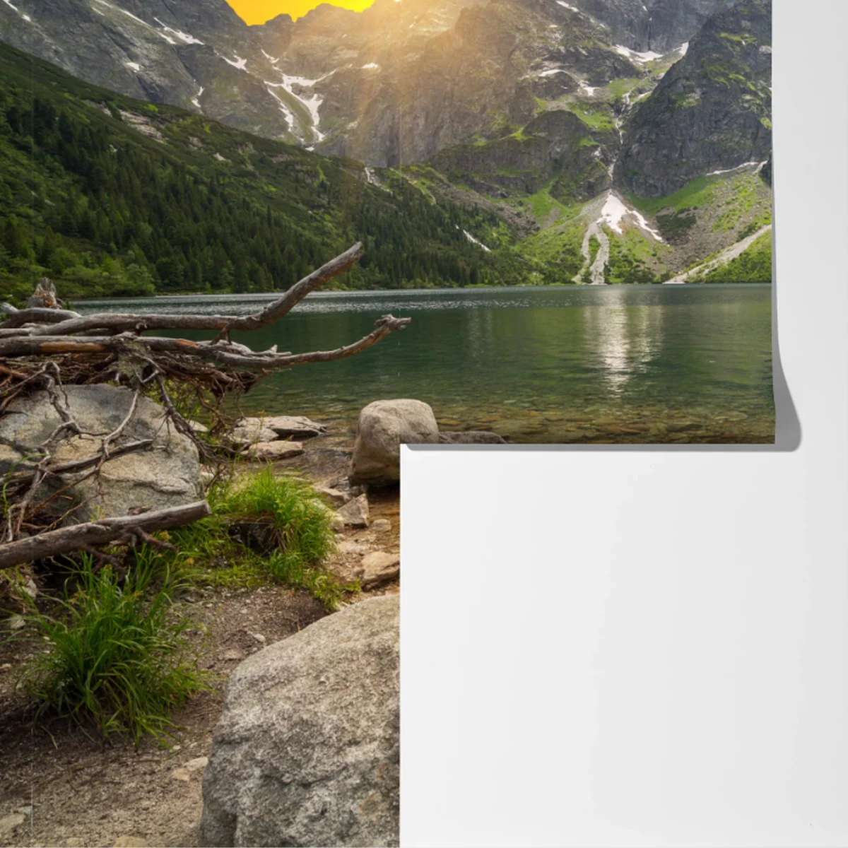 Fototapete sonnenuntergang über Morskie Oko, Tatra, Polen Fototapete sonnenuntergang über Morskie Oko, Tatra, Polen