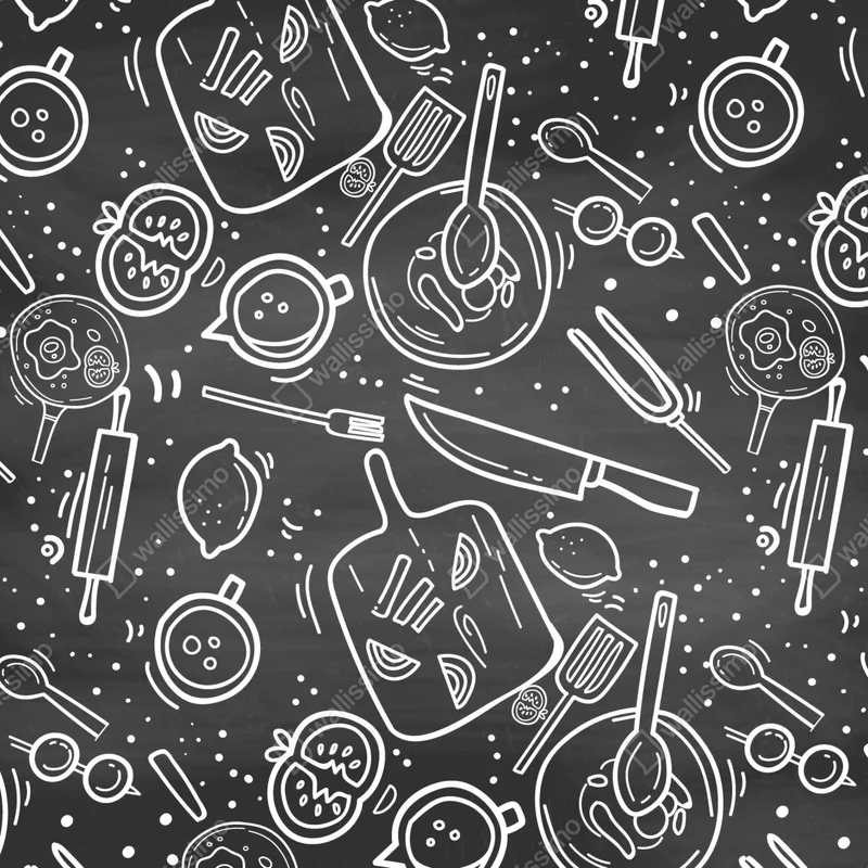 Poster küchen tafel-doodle-muster Poster küchen tafel-doodle-muster