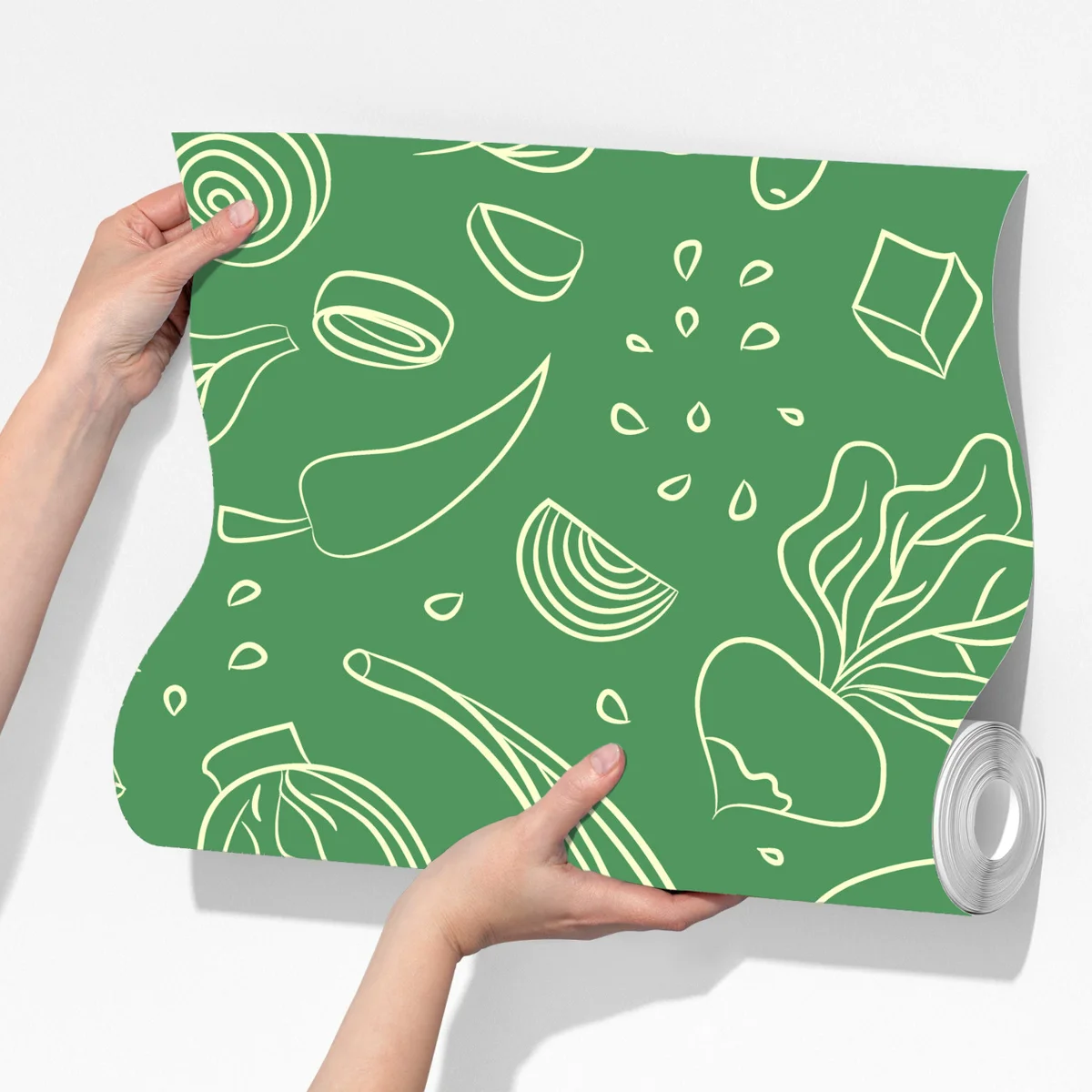 Fototapeta zielony wzór z warzywami Fototapeta zielony wzór z warzywami