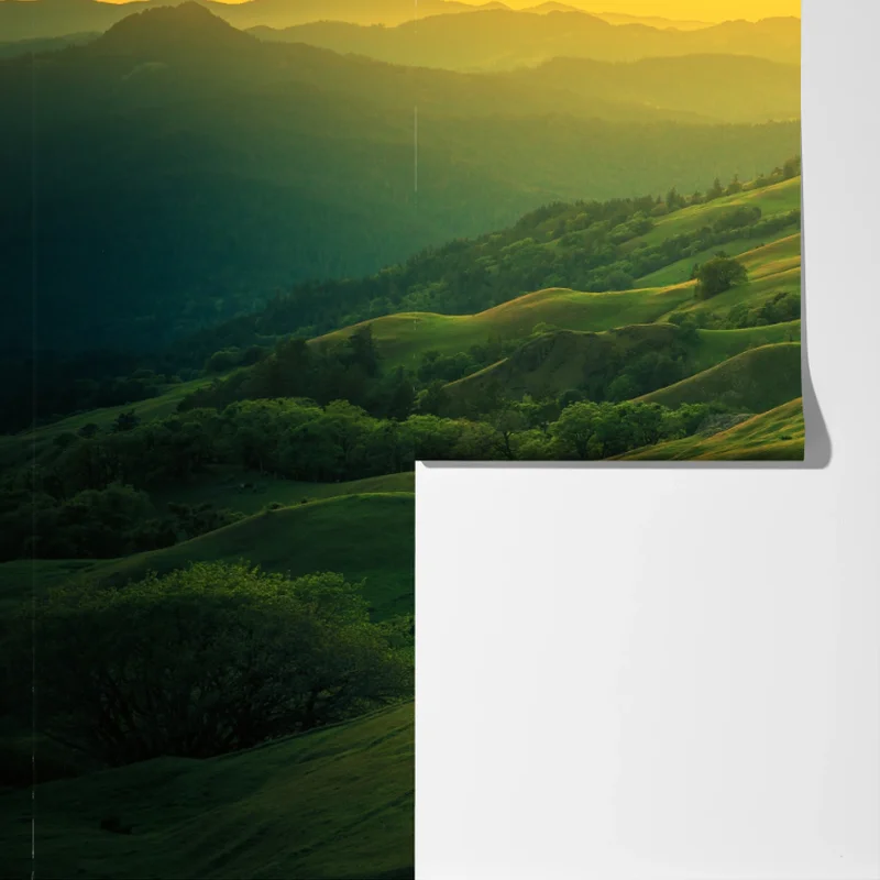 Fototapete hügel von Nordkalifornien bei sonnenuntergang Fototapete hügel von Nordkalifornien bei sonnenuntergang