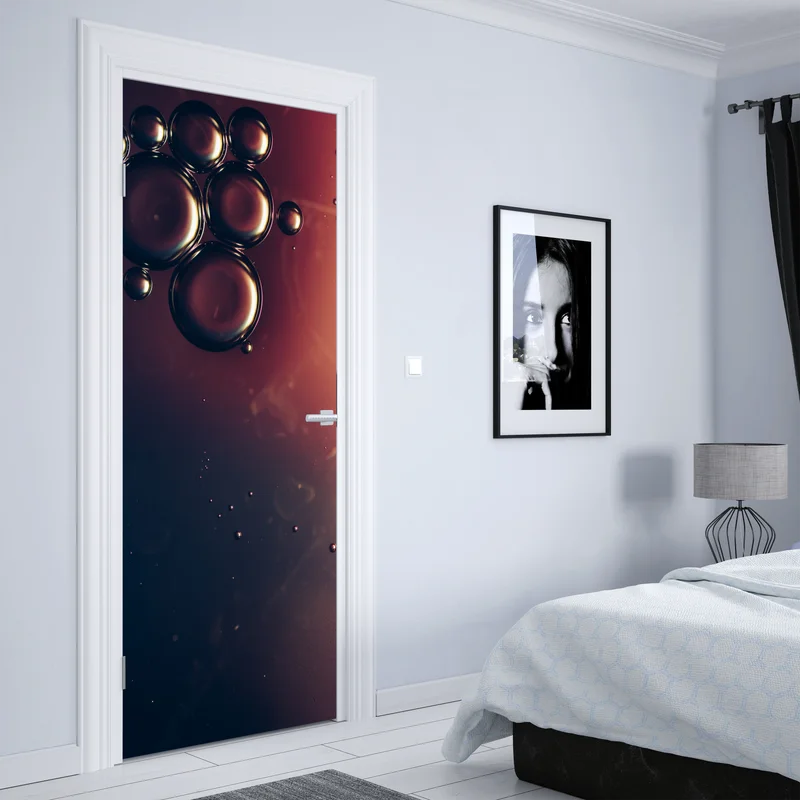 Türaufkleber schwebende ölblasen auf tiefem verlauf