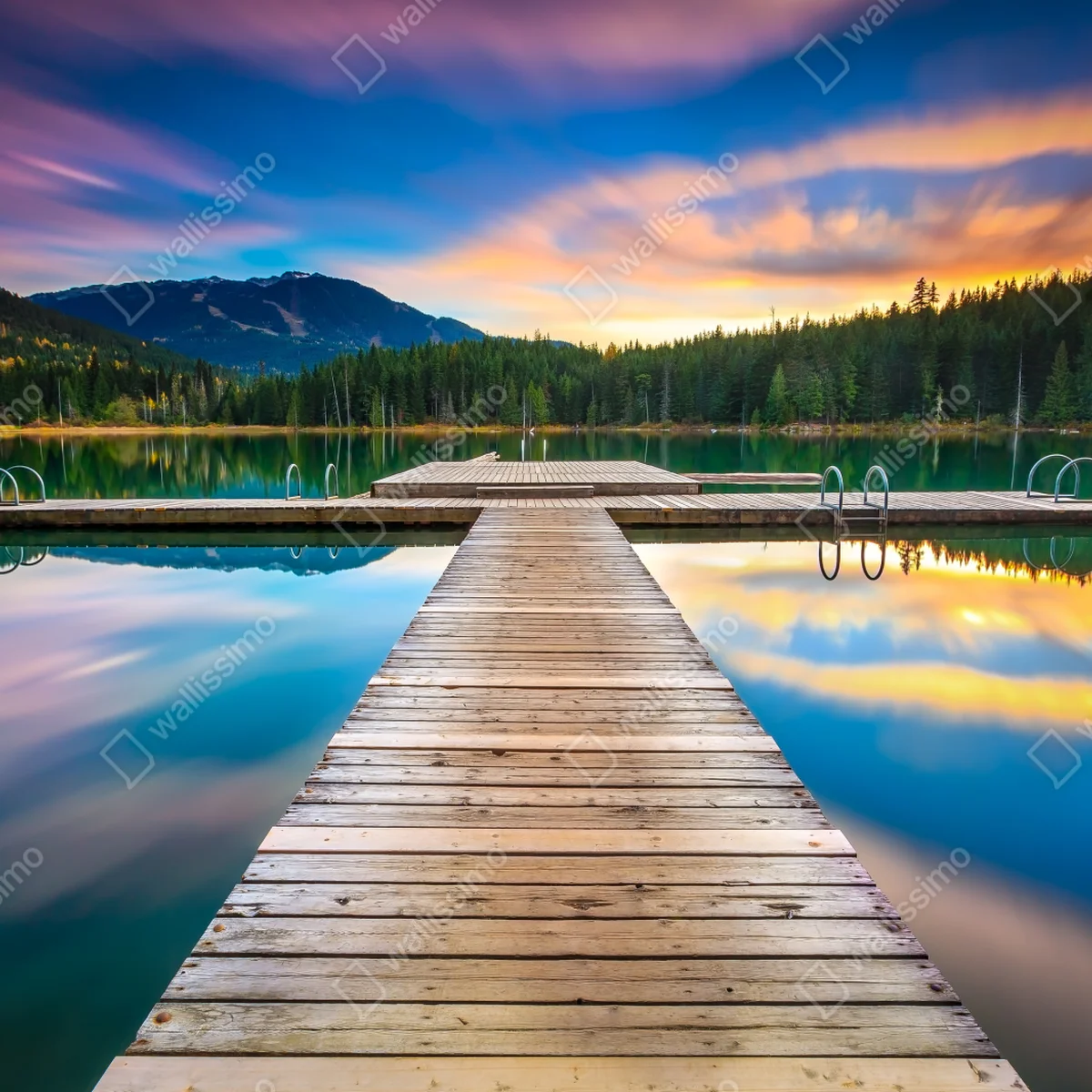 Tischaufkleber und Schreibtischaufkleber ruhiger bergsee im sonnenuntergang Tischaufkleber und Schreibtischaufkleber ruhiger bergsee im sonnenuntergang